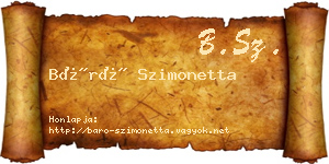 Báró Szimonetta névjegykártya